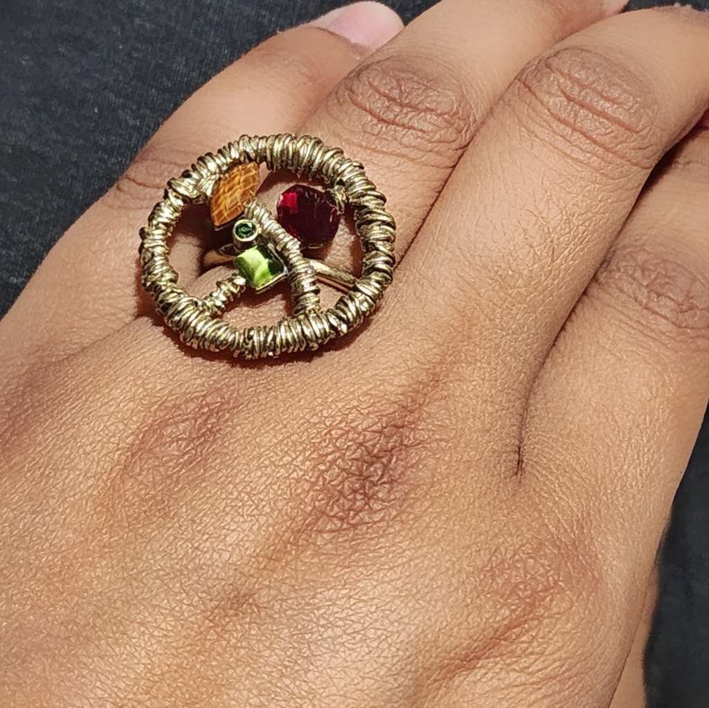 Beautiful Metal Wrapped Gemstone Ring